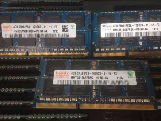 DDR3 4GB Hynix, Kingston, Samsung SO-DIMM 1600 1333 1066 MHz Intel/Amd