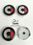 Conjunto 4 Centros de jante Smart 60mm vermelhos