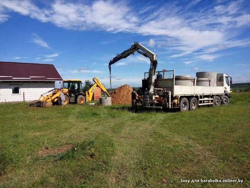 Копання септиків Септик Під Ключ КольцаБетонні Круги Кільця Екскаватор