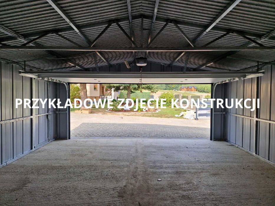 Garaż 7x5m garaz blaszany z bramą segmentową drewnopodobny |6x6 9x5|