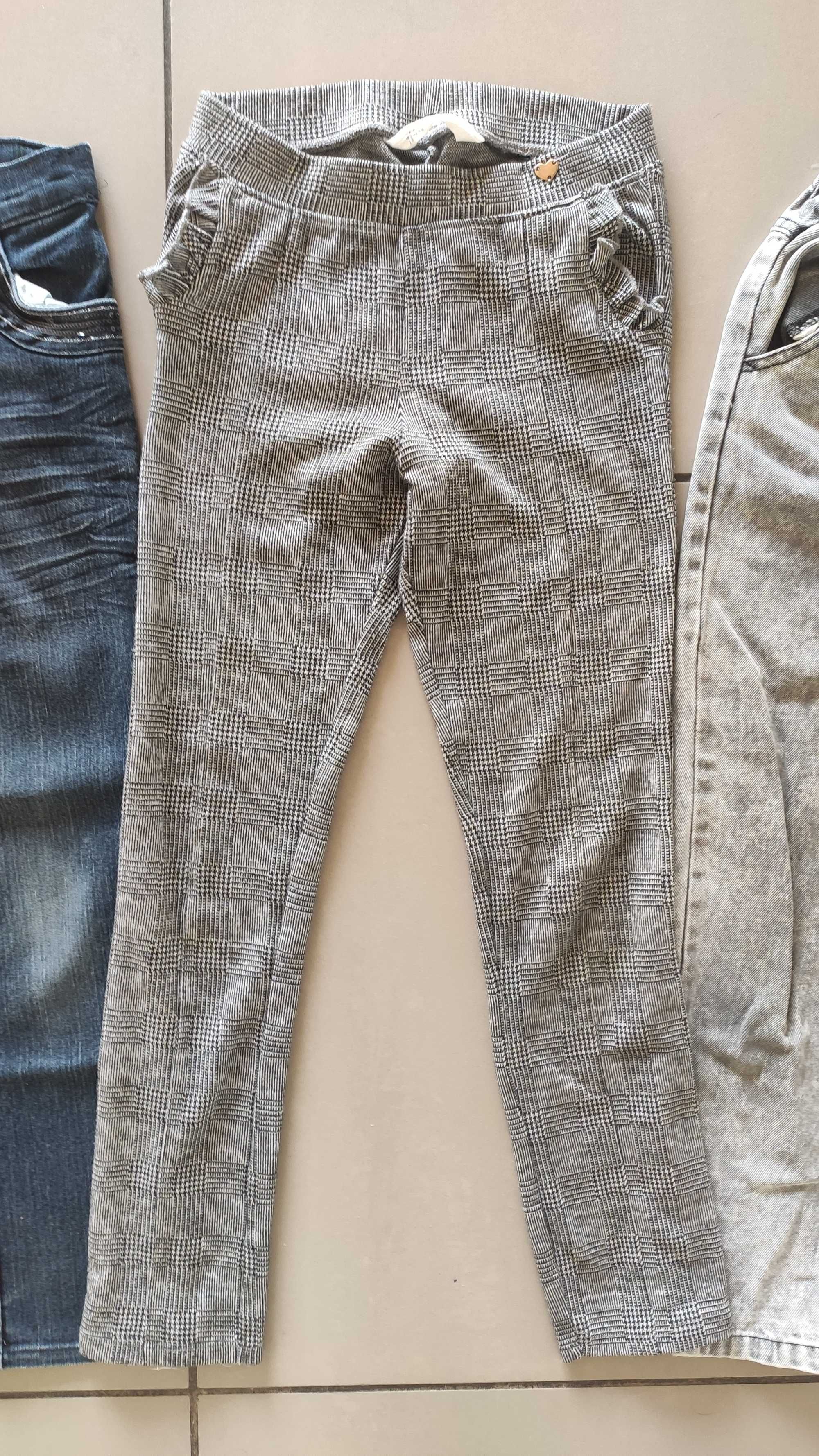 Spodnie dziewczęce  3 sztuki zestaw r. 140