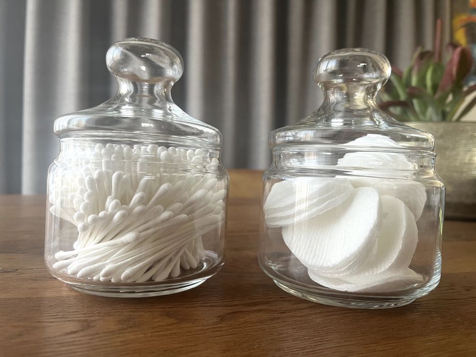 2x słoje szklane Pojemnik z pokrywką słoik apteczny dekoracja Vintage