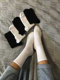 • 12пар 300грн • Шкарпетки високі однотонні: білі, чорні / ОПТ •