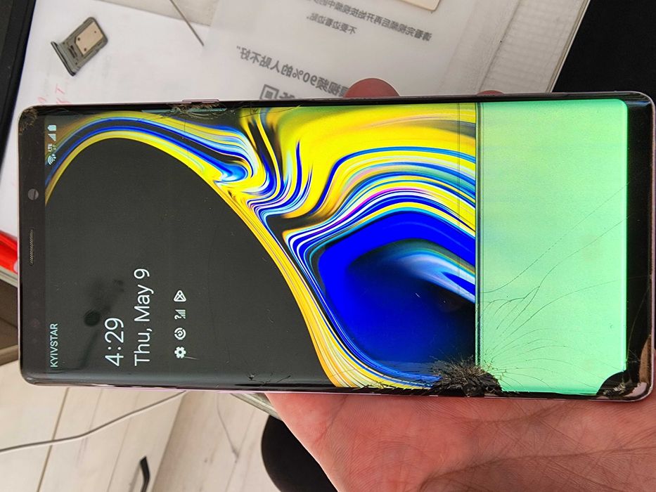 Note 9 битий, плата дисплей запчастини.