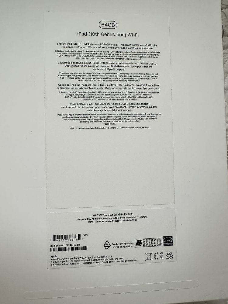 Tablet APPLE iPad 10.9" 10 genrozowy plus klawiatura magic keyboard