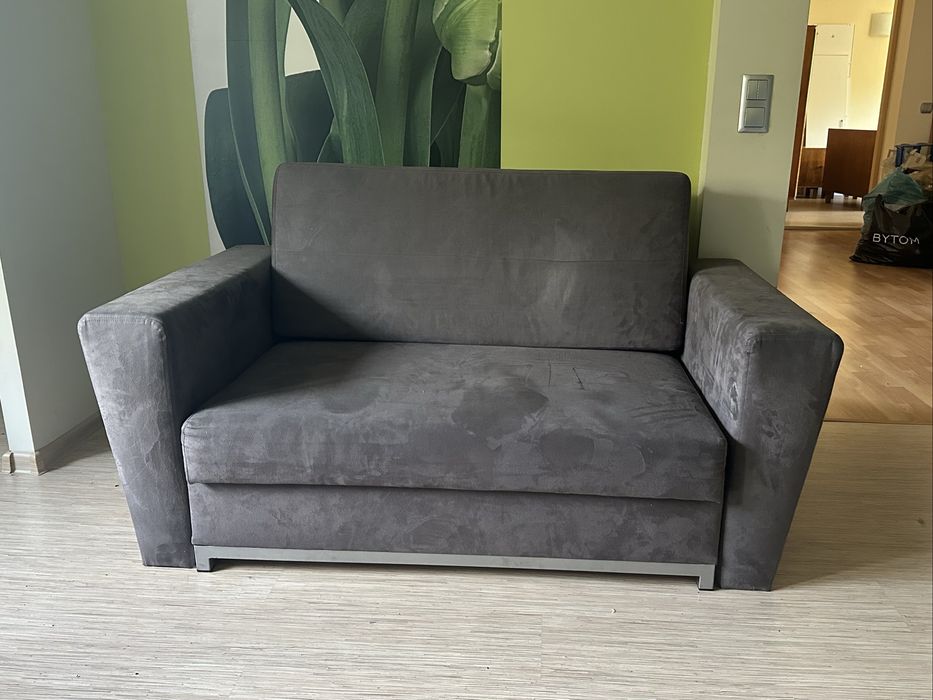 Kanapa sofa grafitowa dwuosobowa rozkladana z pojemnikiem