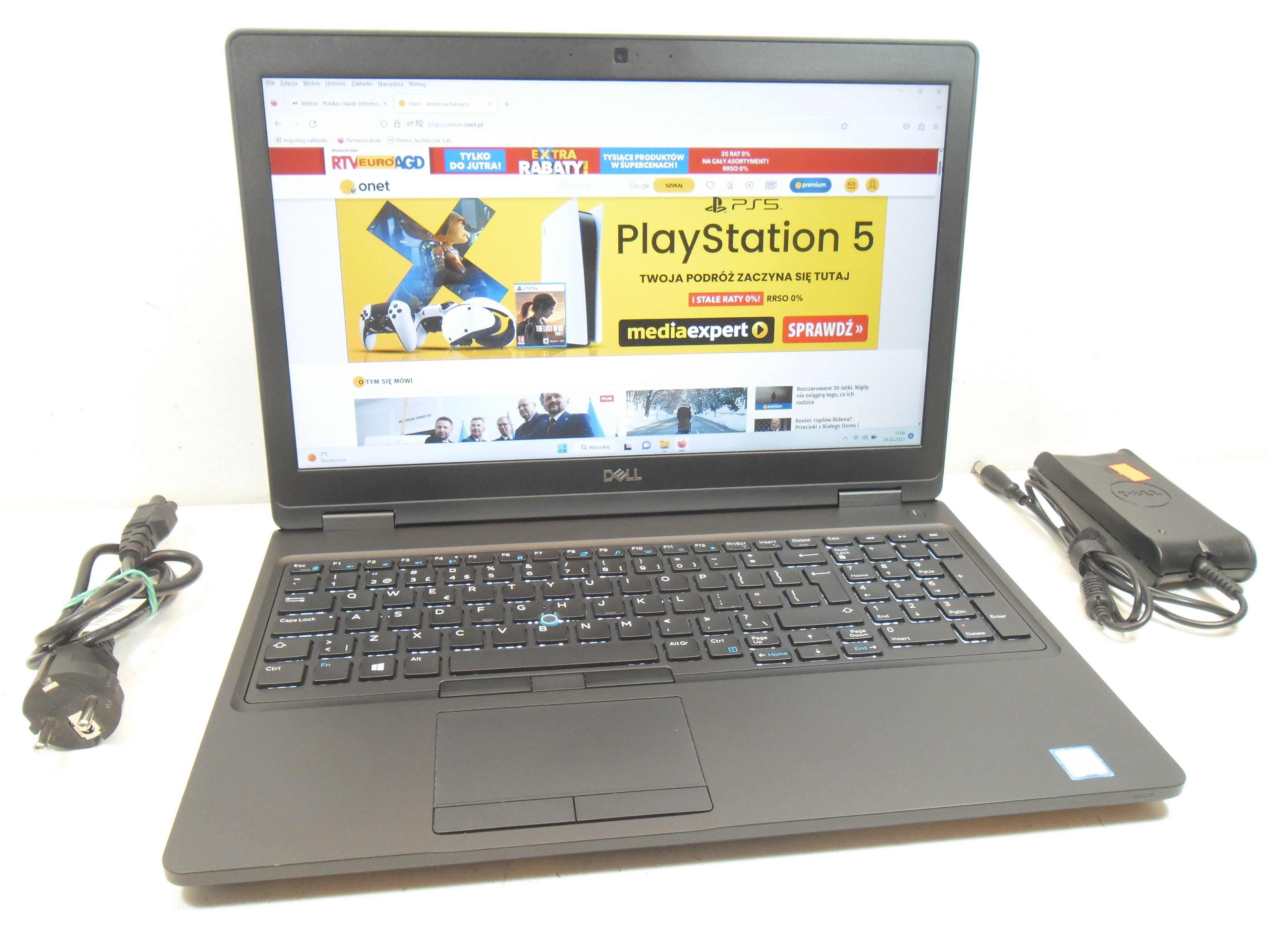 Laptop Dell e5570 biznesowy i5-6gen/SSD/FHD/W11 Gwarancja rok FV23