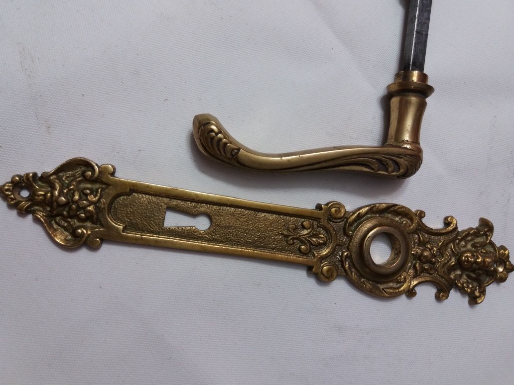 Klamka Mosiężna szyld zamek z kluczem