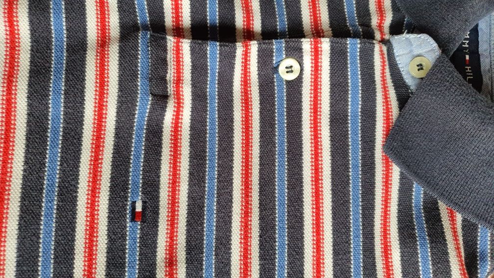 Koszulka polo Tommy Hilfiger w paski, oryginalna, dobry stan