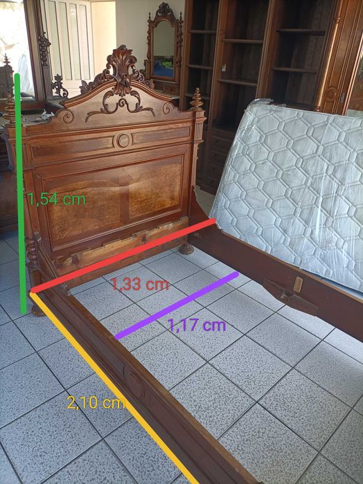 Cama estrutura nogueira