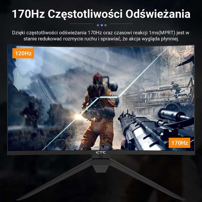 32-calowy Monitor Gamingowy KTC H32S17 2560x1440 QHD 170Hz