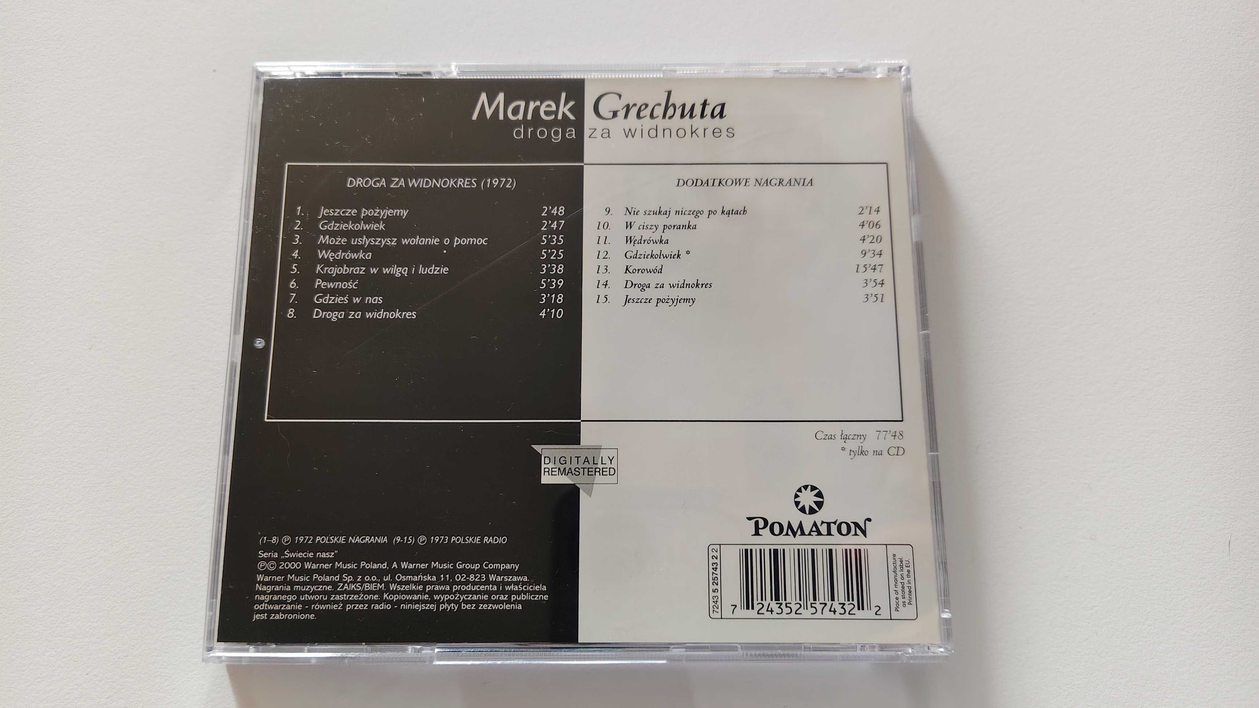 Marek Grechuta Droga za widnokres cd - wydanie 2000, remaster, bonusy