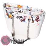 organizer OBAG MINI +OPASKA welur kwiaty velvet 2 kieszenie wkład OMAY
