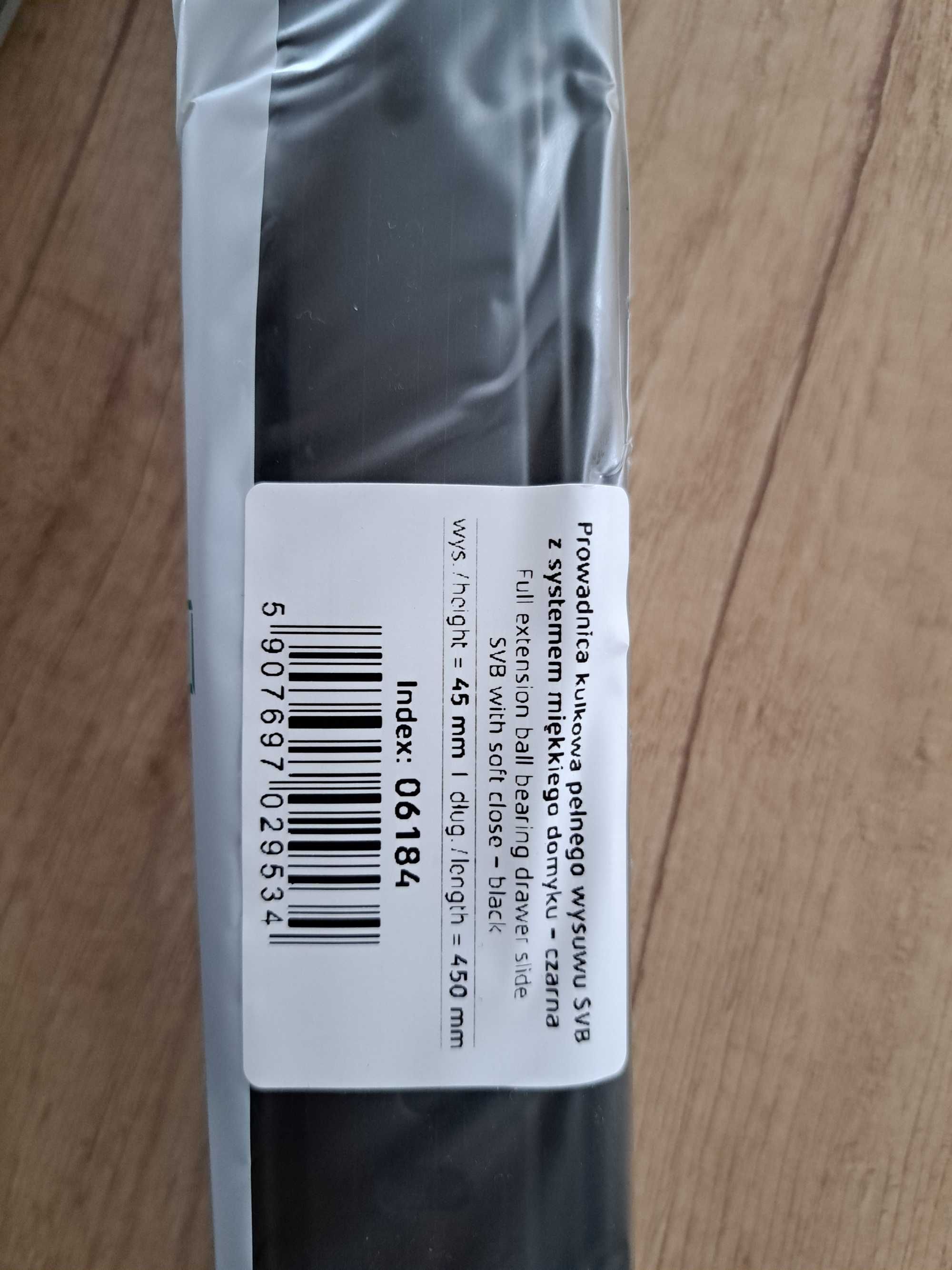 Powadnica kulkowa SEVROLL 450 mm czarna cichy domyk