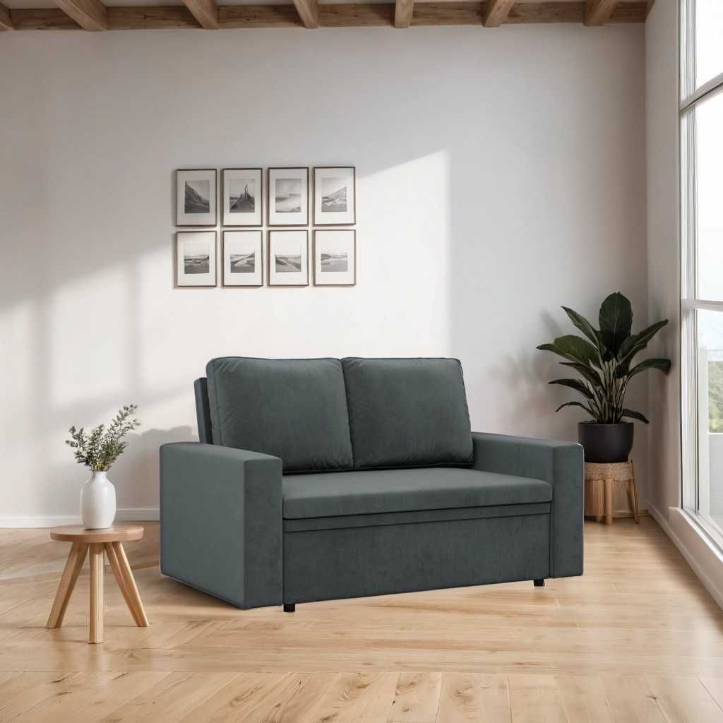 Sofa 2-osobowa z Funkcją Spania Rozkładana Pojemnik Funkcjonalna Neo