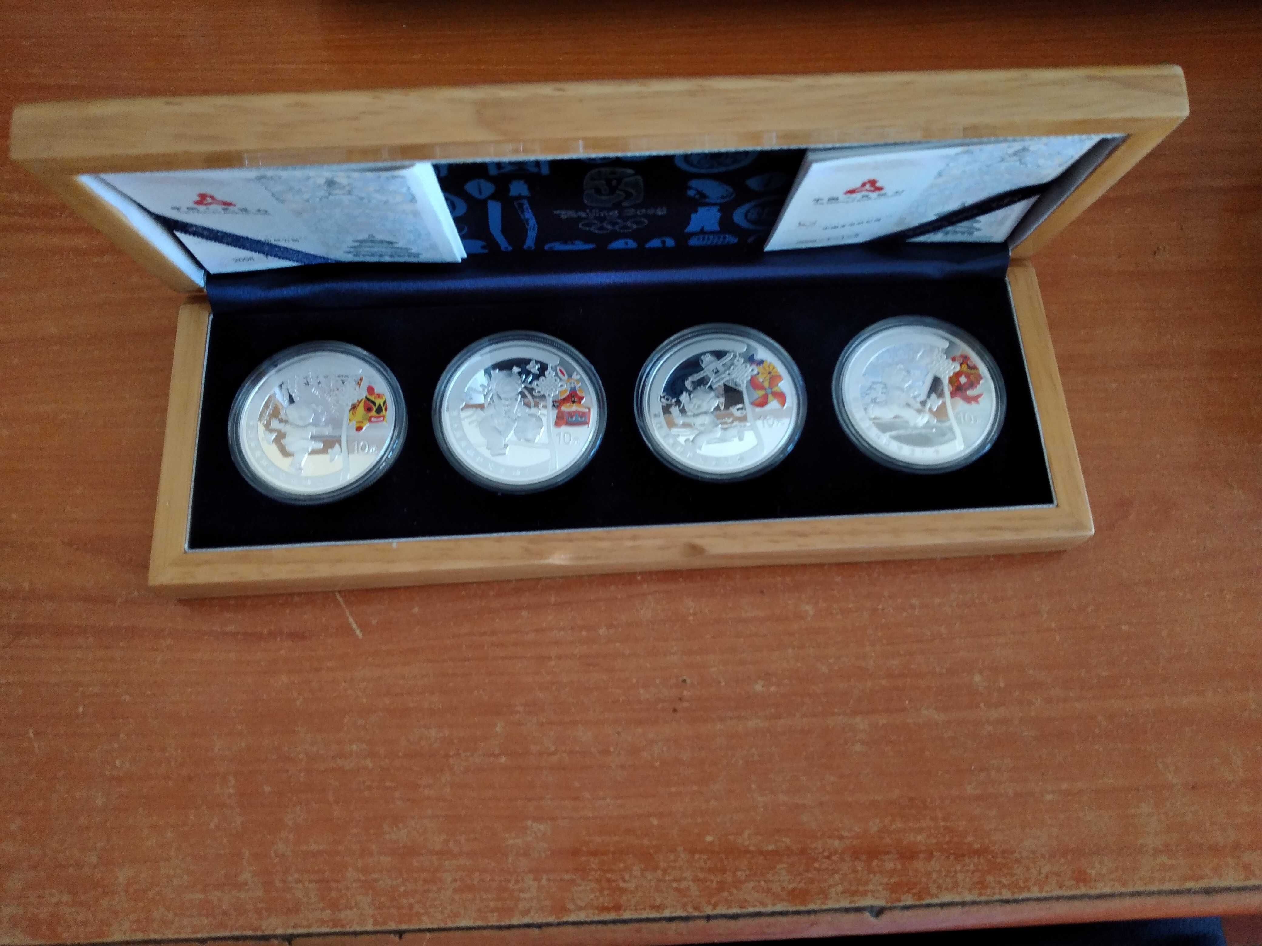 Conjunto moedas de prata Jogos Olimpicos de Pequim 2008