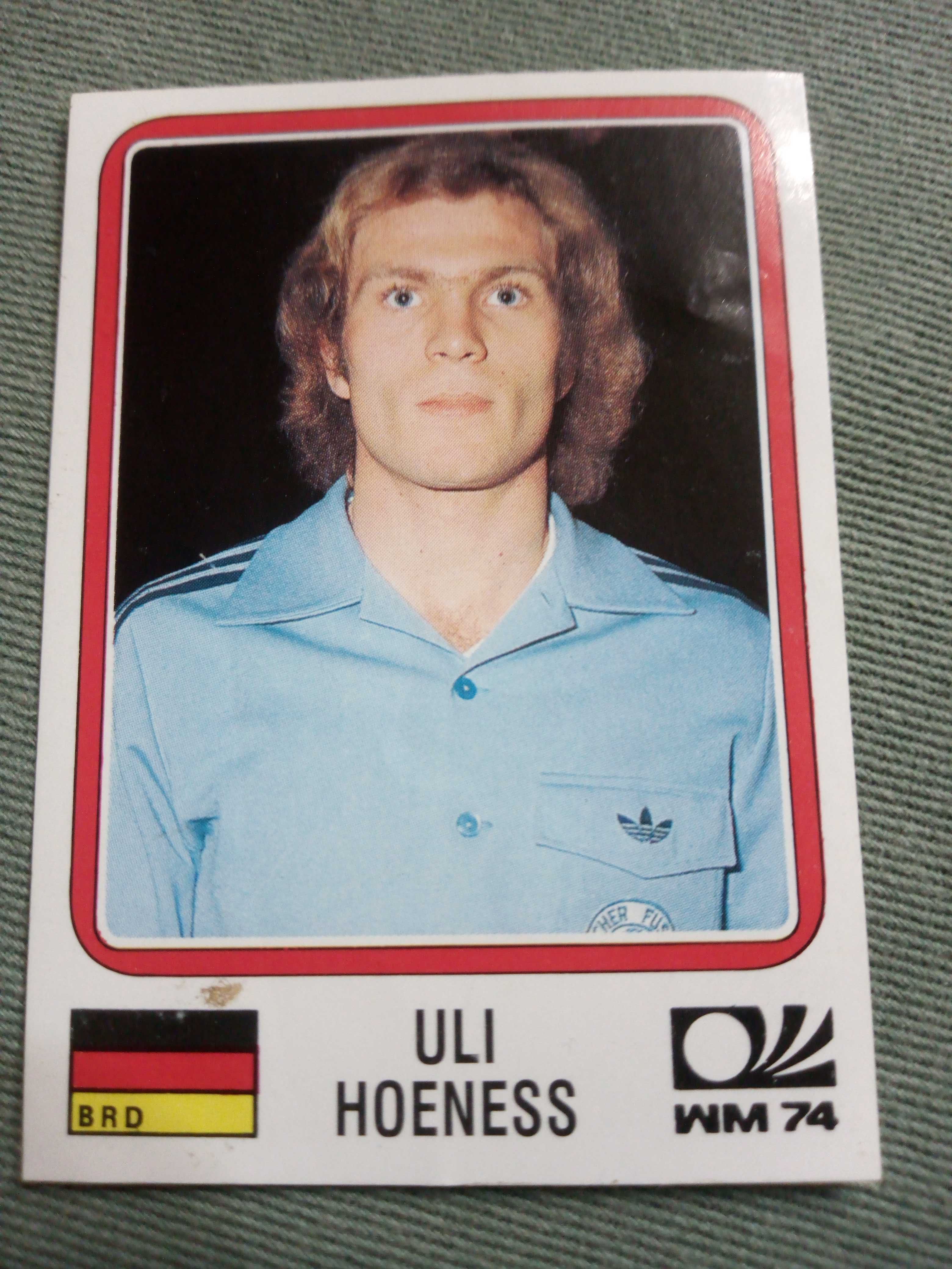 Cromo Panini World Cup Story de Uli Hoeness no Mundial 74 na Alemanha