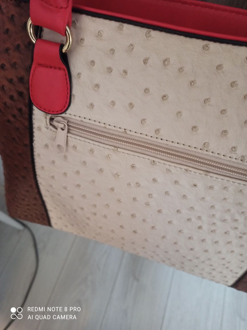 Pojemna elegancka Torebka shopper bag sygnowana Tanio Okazja