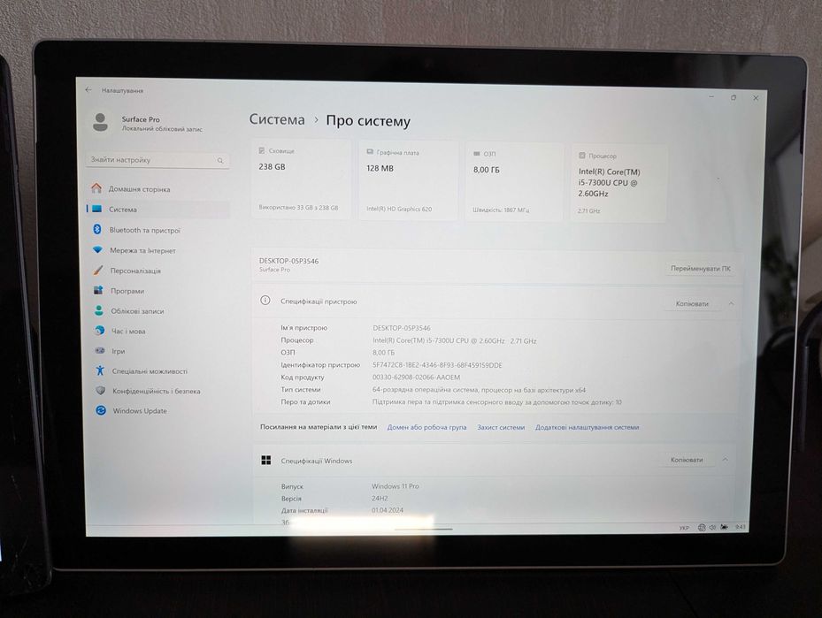 Планшети Microsoft Surface Pro 5,6 i5 8/256гб на запчастини
