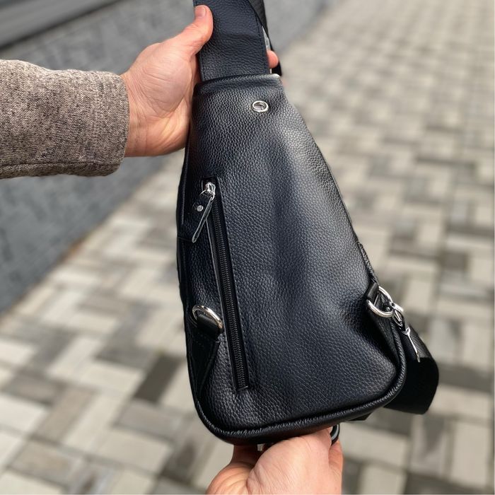 Чоловіча нагрудна шкіряна сумка слінг через плече Rogue
