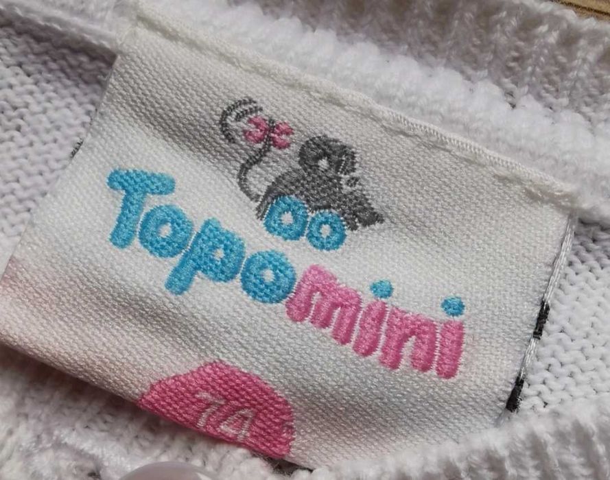 Biały sweter 74 chrzest, komunia, wesele