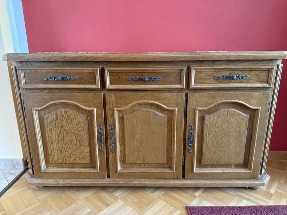 Komoda niska drewniana