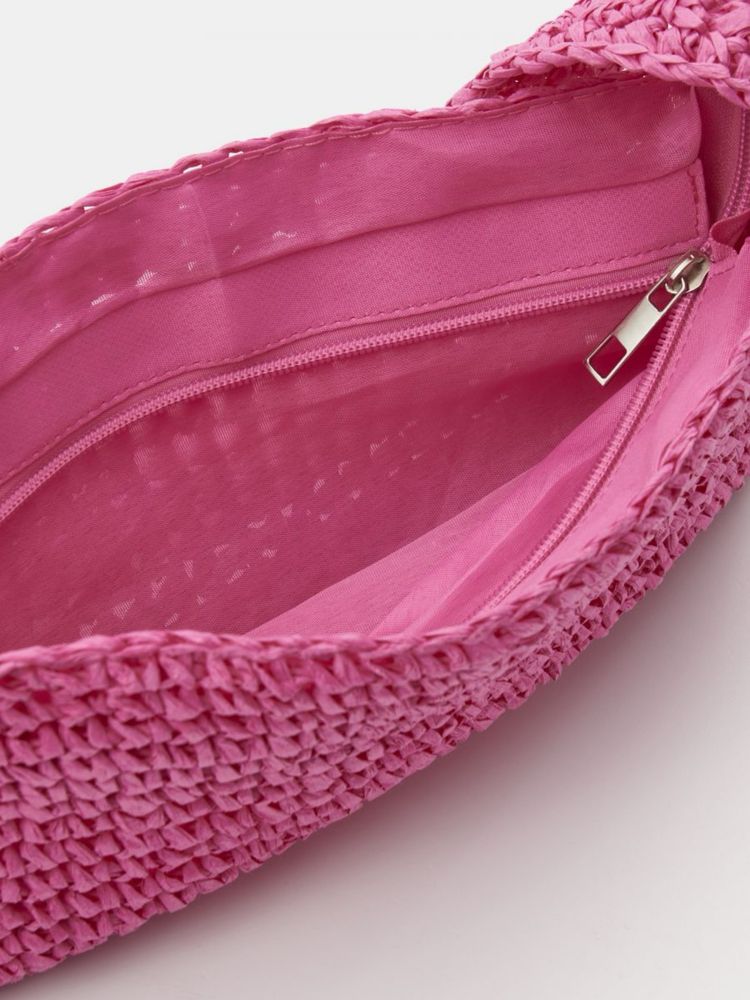 Безкоштовна доставка маленька плетена рожева сумка вʼязана