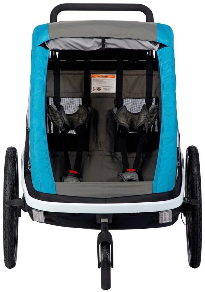 Przyczepka rowerowa Hamax 2w1 "Traveller" w kolorze szaro-niebieskim