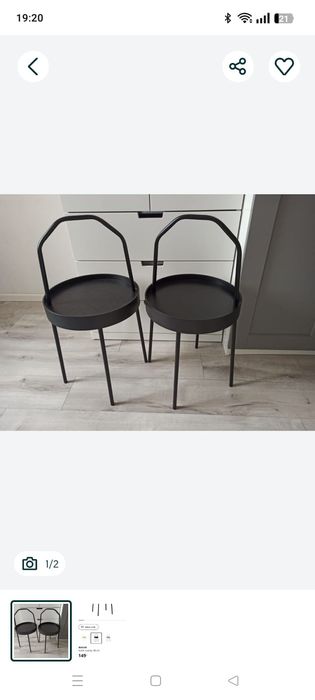 Stolik czarny z uchwytem