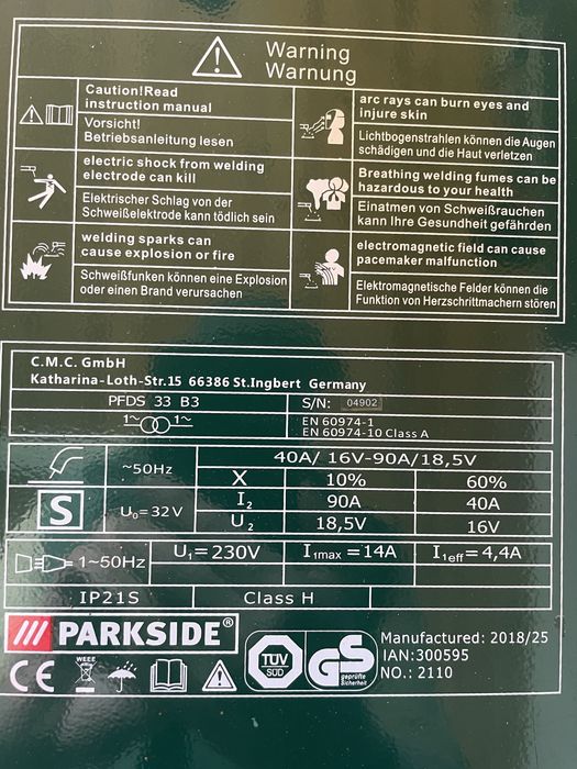 Spawarka Parkside