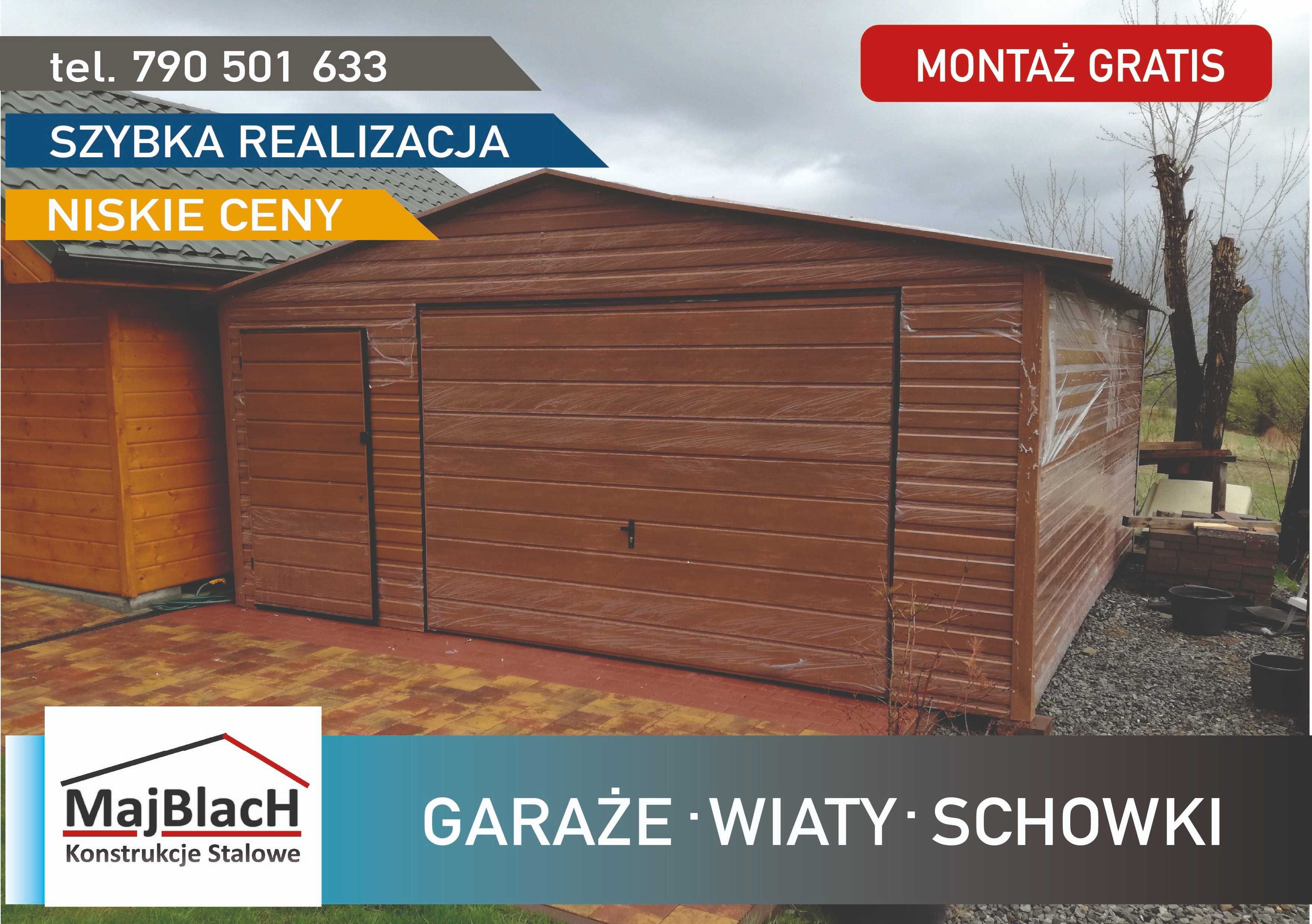 Drewnopodobny Garaż Blaszany - Złoty Dąb - Garaże Blaszane - Maj-Blach