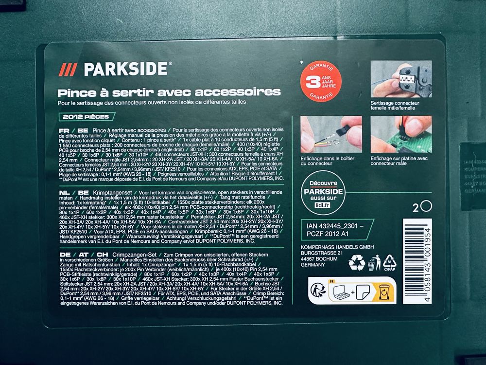 Набір обтискних кліщів PARKSIDE