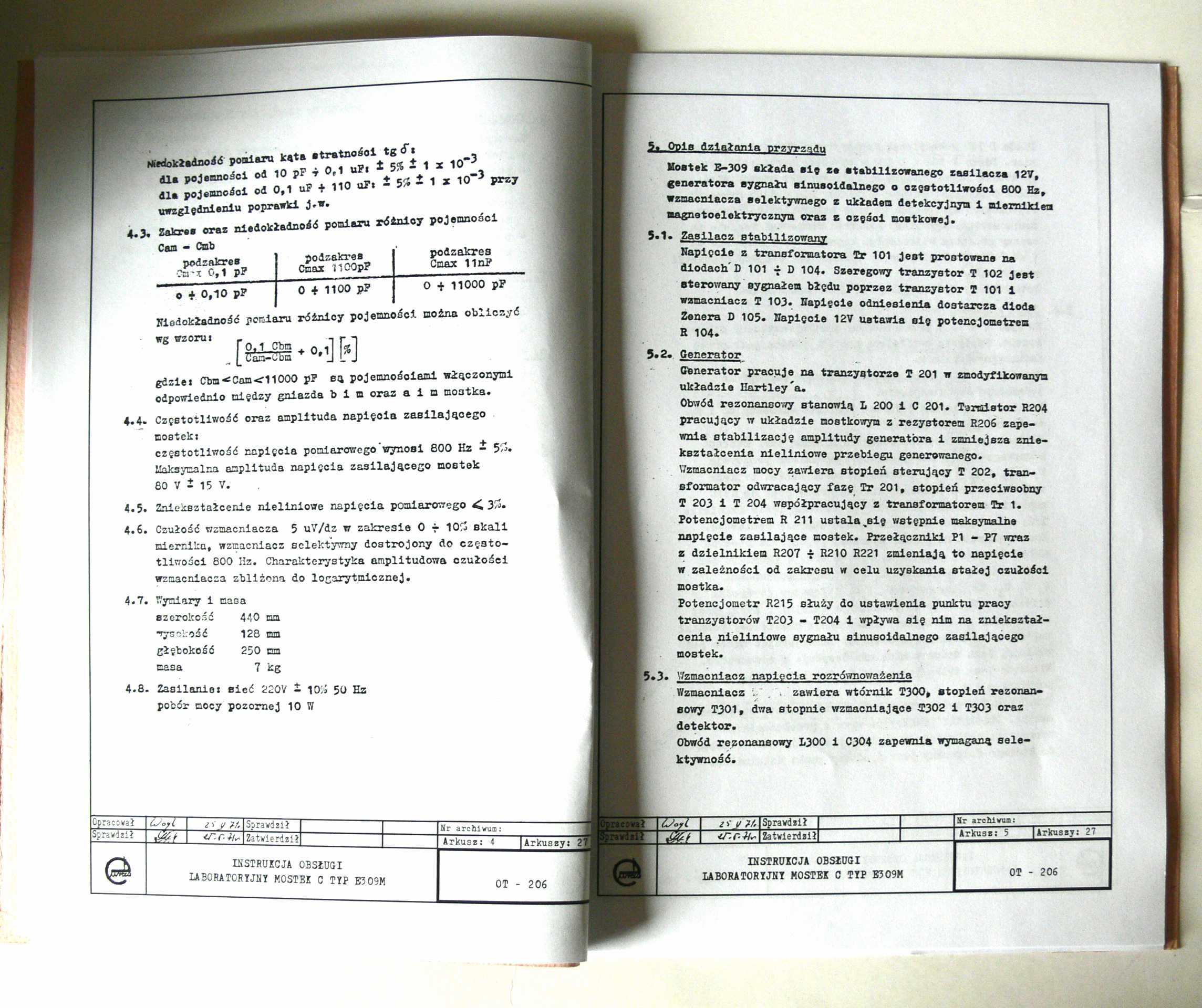 Instrukcja mostek E-309M meratronik eureka