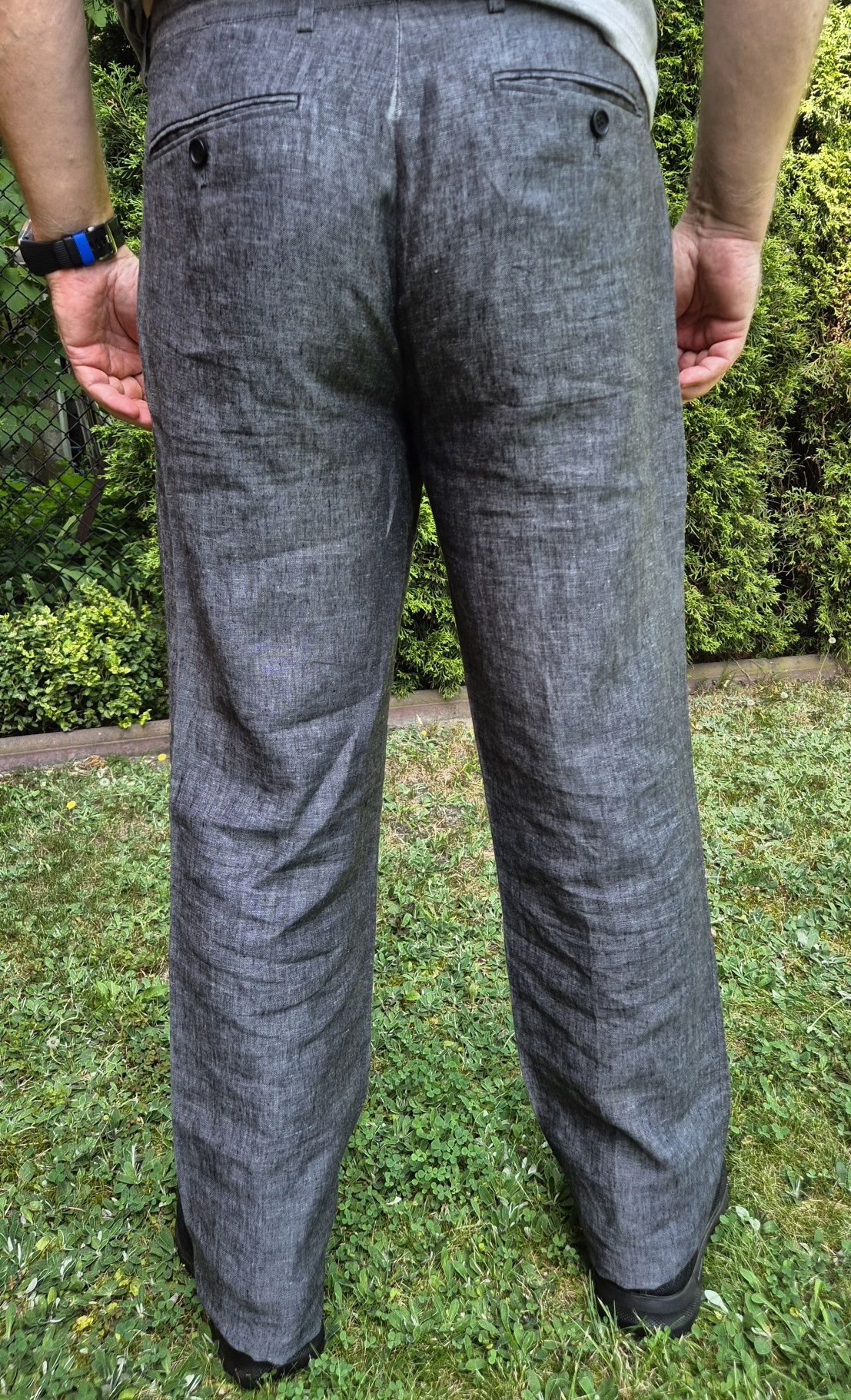 Spodnie cienkie bawełniane letnie lekkie chinos casual 34 jak lniane