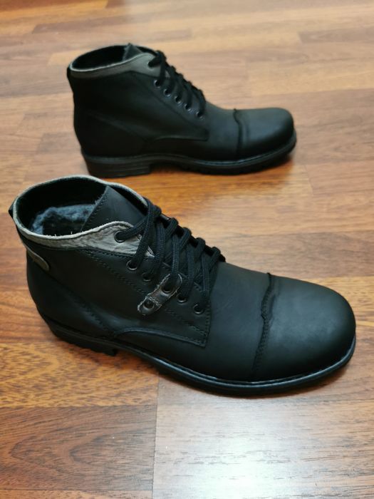 Eleganckie Zimowe Buty Męskie Wygodne Ciepłe Czarne