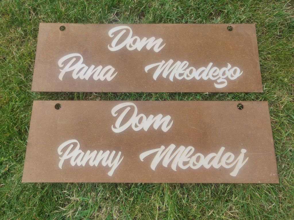 Tabliczki na wesele dom pana młodego panny młodej
