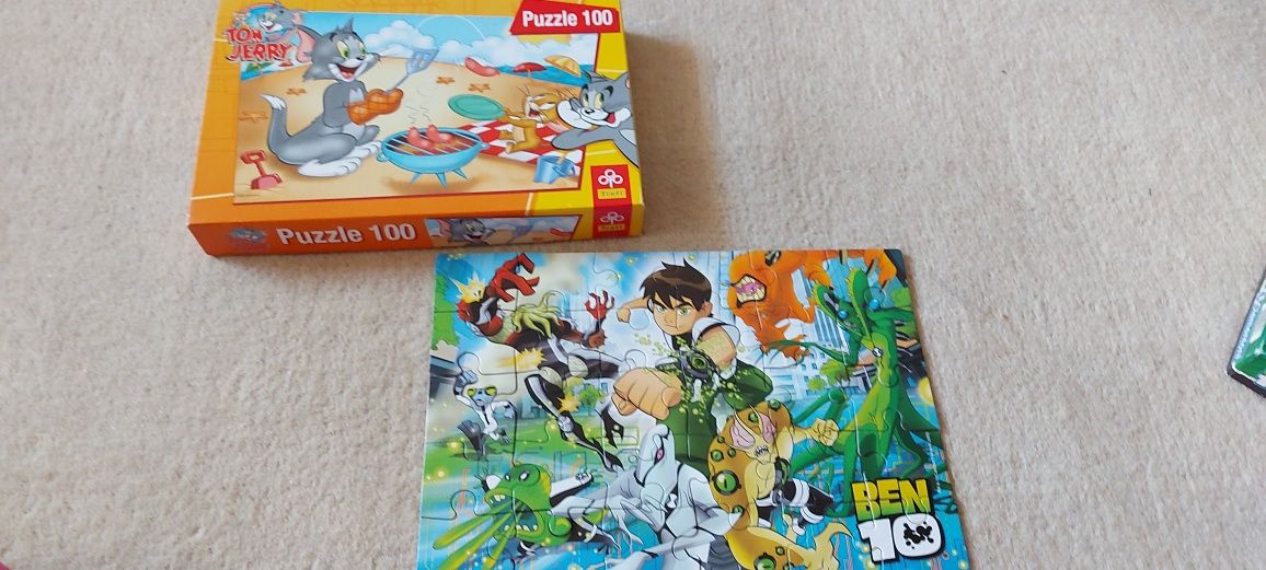 Zestaw puzzli dla chłopca Angry Birds, Ben10. Tom i Jerry