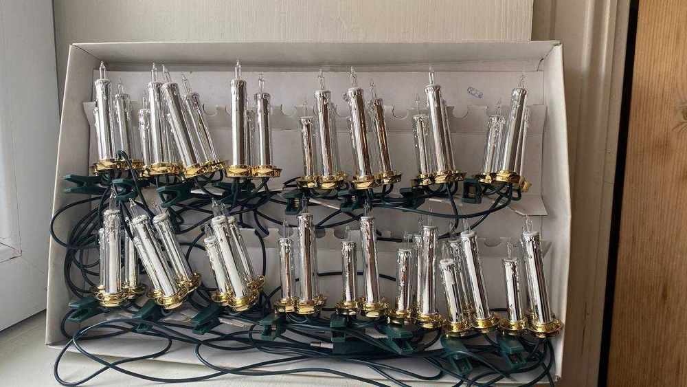 Гирлянда винтажная 3 свечи на одной прищепке