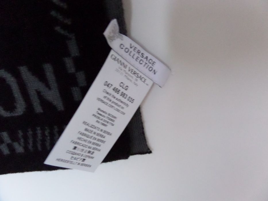 SZALIK GIANNI VERSACE Chusta Nowa Kolekcja 100% oryginał Italy Siwy !