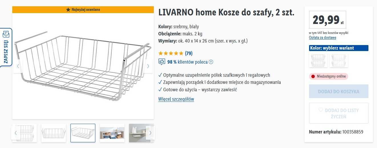 Organizer do szafy ikea chrom