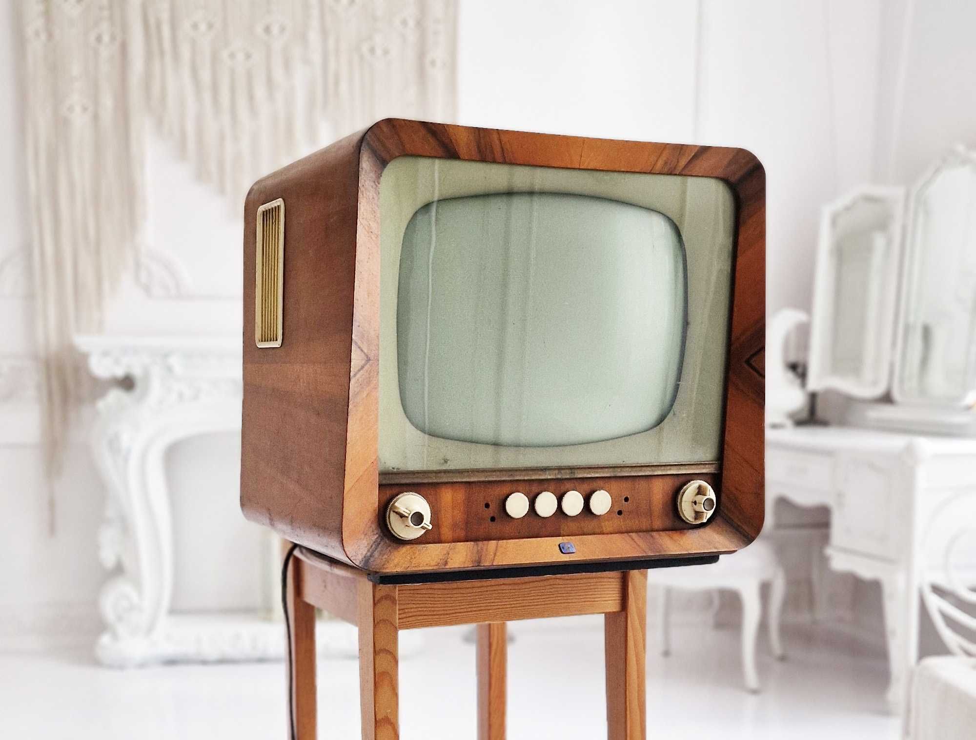 antyk - zabytkowy polski telewizor Belweder II kineskopowy lampowy