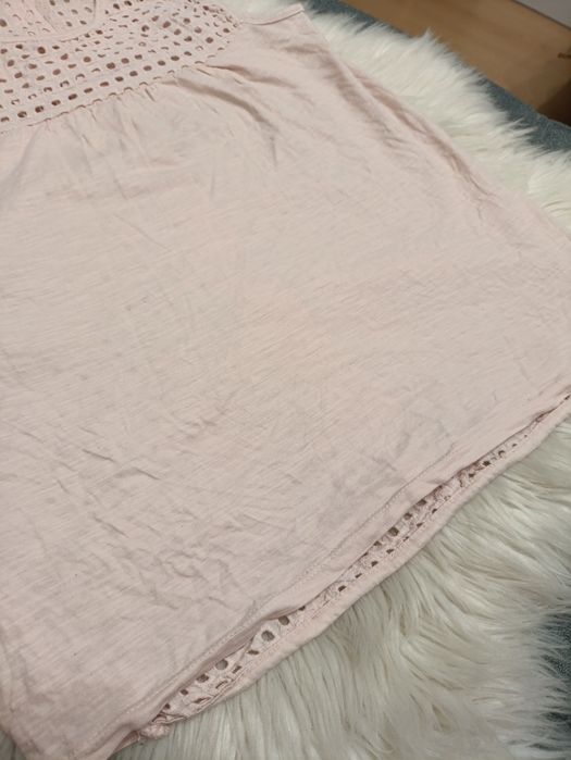 Bluzka z a'la siatka na plecach i dekolcie made in italy różowa damska