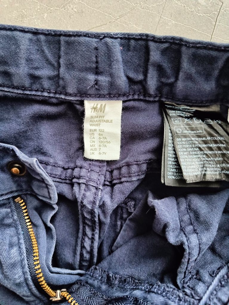 Spodnie granatowe H&M rozm. 122
