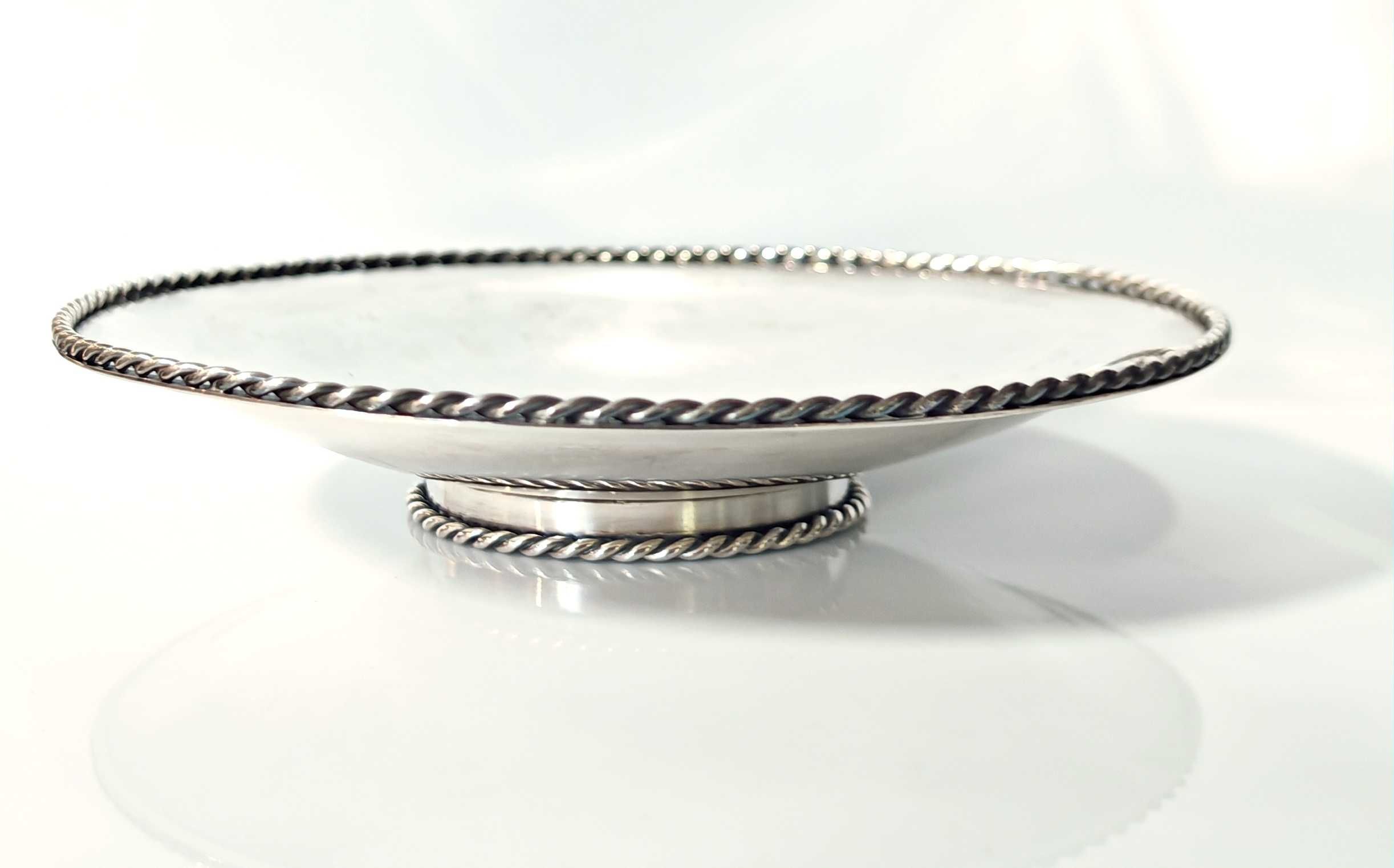 Srebrna Patera 800 taca zabytkowa misa ART DECO Antyk Niemcy AG 388 gr