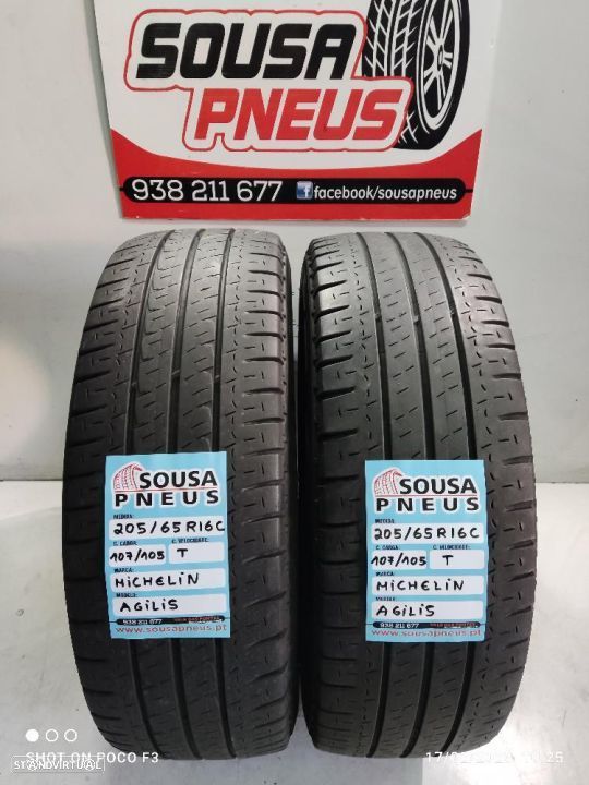 2 pneus semi novos 205-65r16c michelin - oferta dos portes