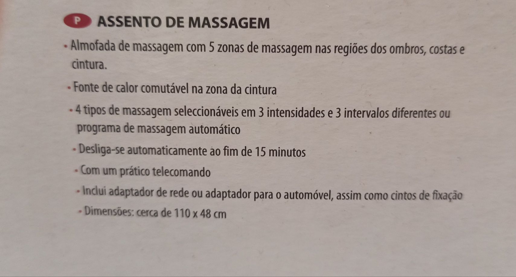 Esteira de massagem para carro