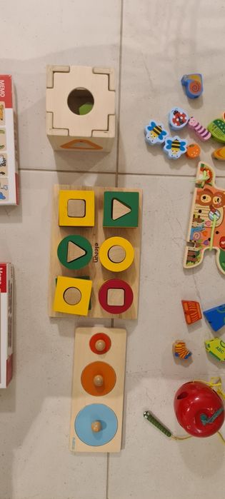 Duży zestaw zabawek drewnianych Goki Djeco