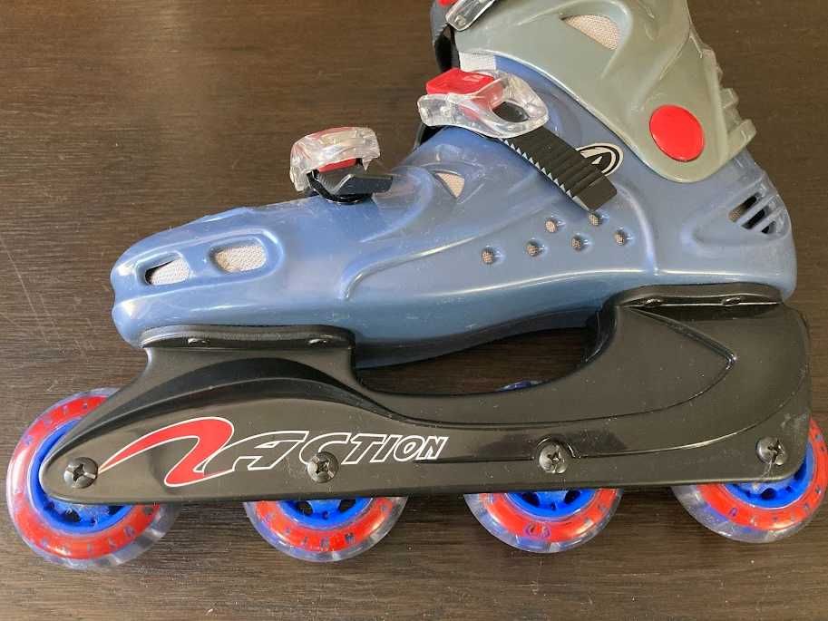 Rolki łyżworolki roller skates Action r 37 zestaw ochraniaczy jak nowy
