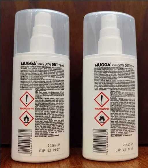 Mugga 50% Deet Spray na komary - 2 opakowania