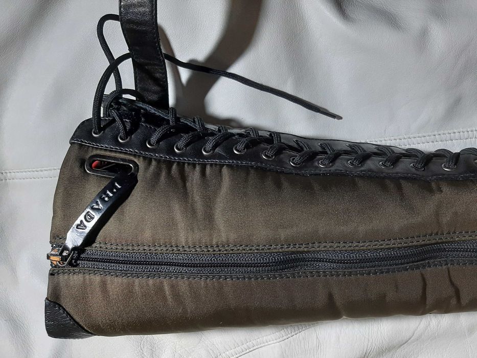 PRADA buty do jazdy konnej lub wysokie trampki w stylu rockowym